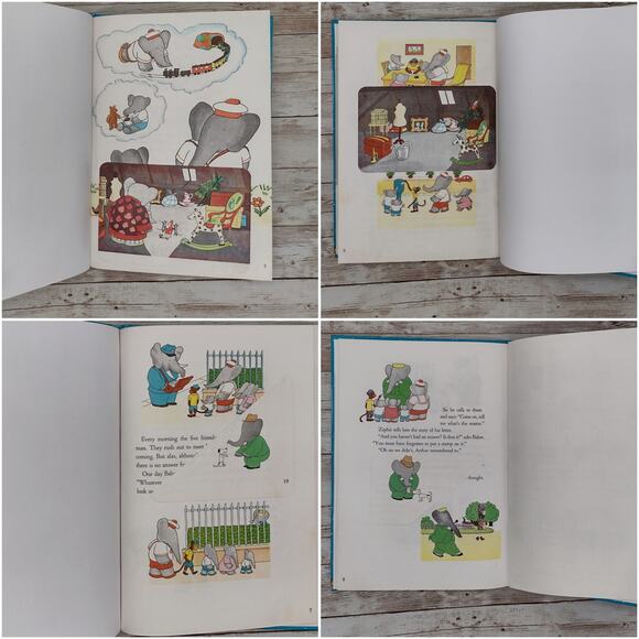Babar and Father Christmas Altered Book Journal, Recycled Diary - Picture 5 of 16